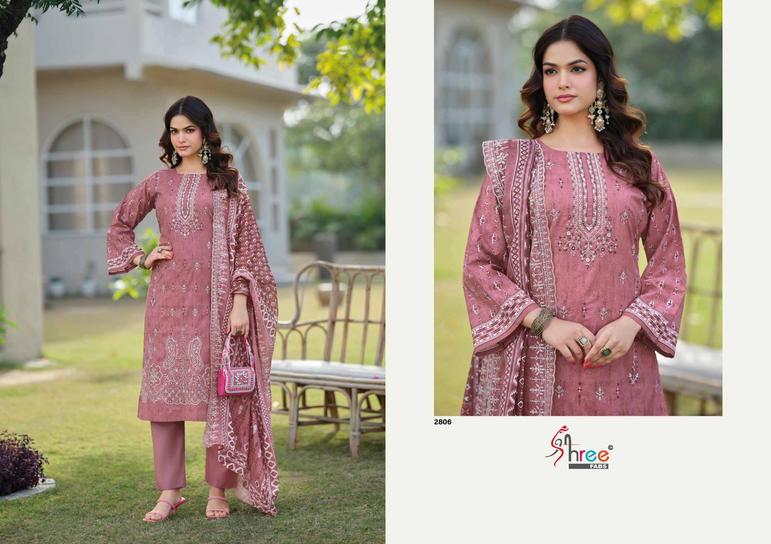 BIN SAEED LAWN COLLECTION VOL-28 By Shree Fab 2801 to 2806 Series Pakistani Stylish Beautiful Colourful Printed & Embroidered Party Wear & Occasional Wear Pure cotton Dresses At Wholesale Price